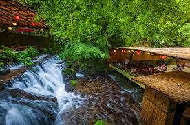 In August in Japan try to get into the hills where it is cooler like the village of Kibune just outside of Kyoto, famous for its kawadoko over-the-river high-class dining restaurants