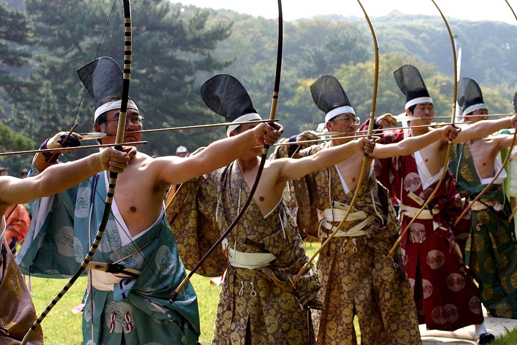 A Japanese Shinto bow and arrow ritual.